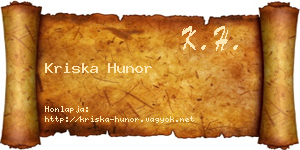 Kriska Hunor névjegykártya